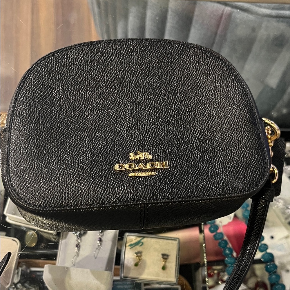 Coach Black Pebbled Leather Crossbody Bag